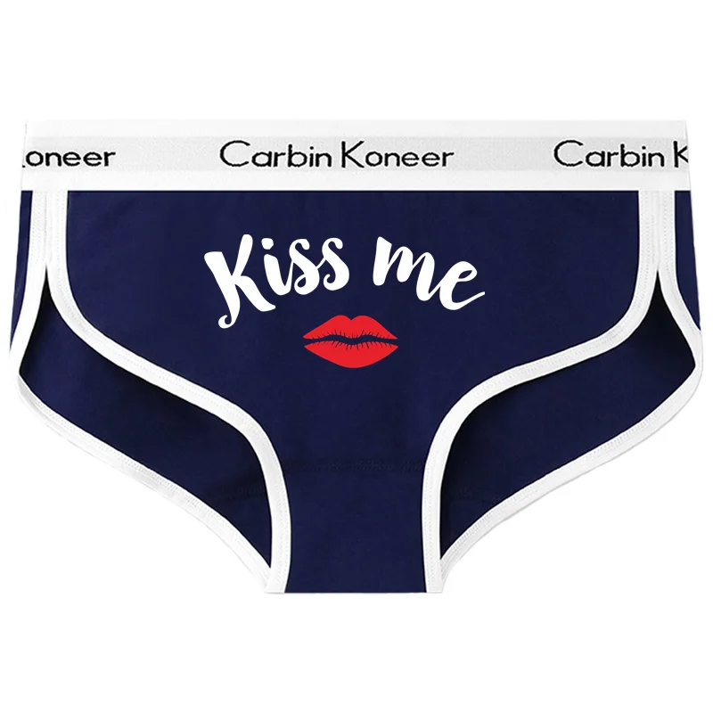 Shut Up and Kiss Me Funny Print Women's Intimates Underwear New Girl's Sexy Panties Women Cotton Sports Underpant Cute Briefs