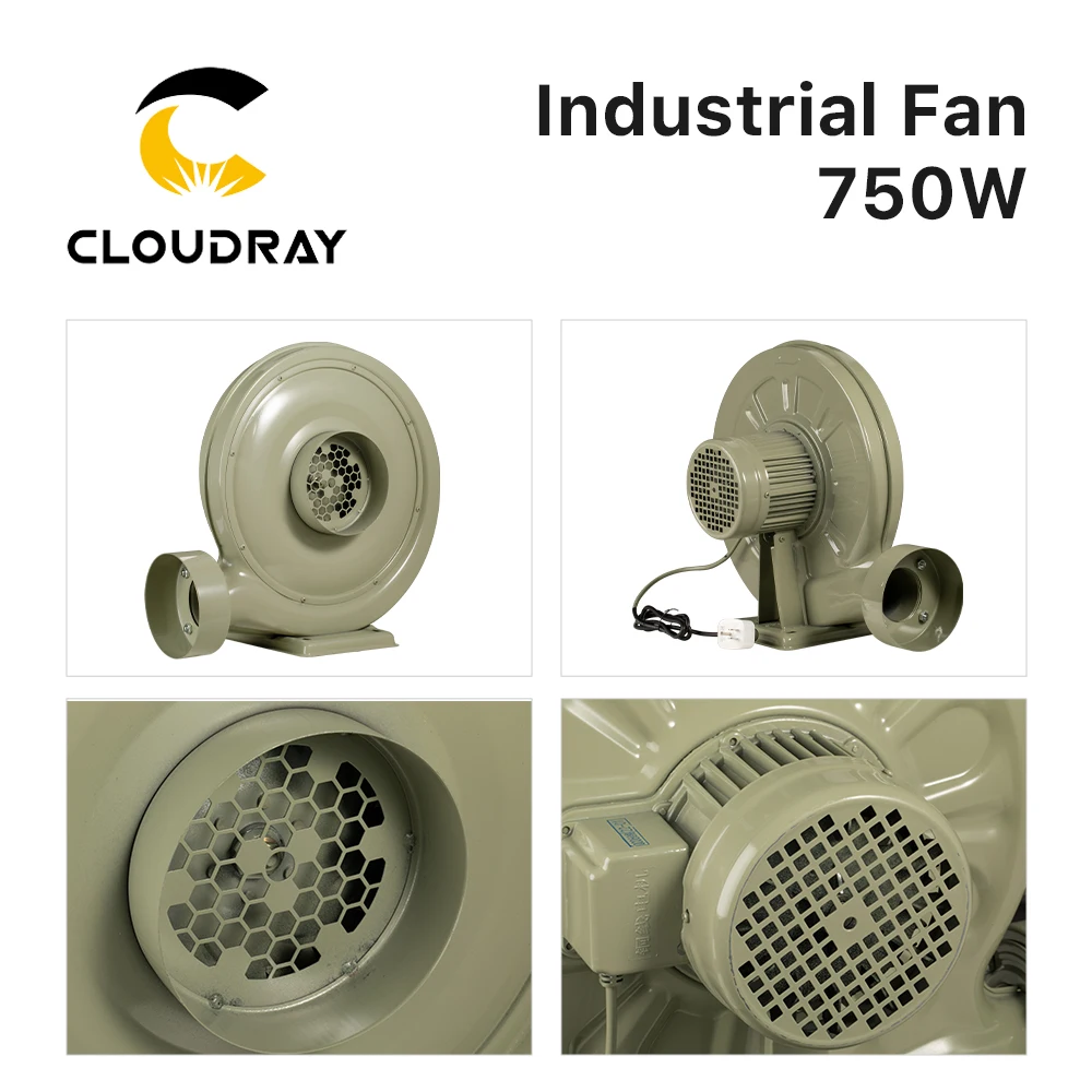 Cloudray 220V 750W Exhaust Fan Air Blower Centrifugal for CO2 Laser Engraving Cutting Machine Medium Pressure Lower Noise