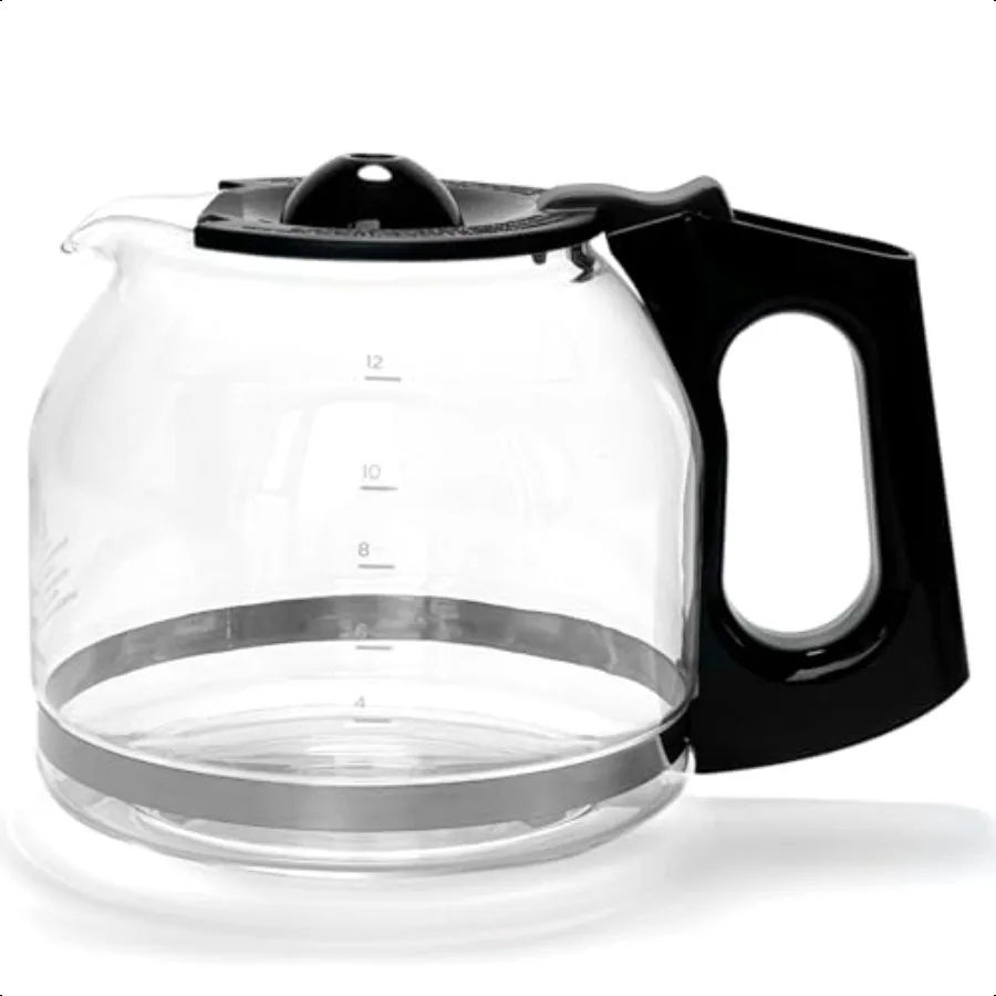 

12Cup Replacement Glass Coffee Carafe Compatible with Black and Decker Coffee maker Model CM0915BKD Black Handle with Extra Lid