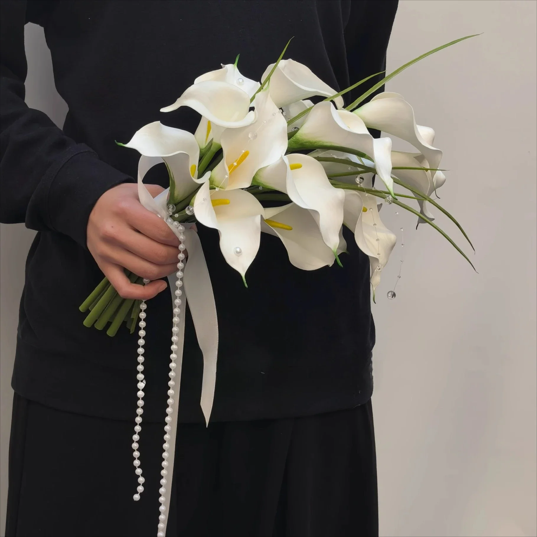 Bridal bouquet simulated calla lily marriage proposal bouquet high-end arum wedding certificate photo props fake bouquet