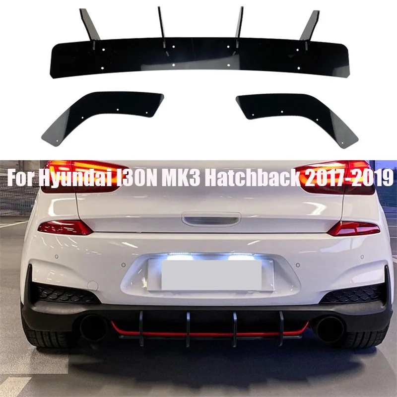 

Rear Bumper Diffuser Spoiler Splitter For Hyundai I30N MK3 Hatchback 2017 2018 2019 Style Body Kit Car Accessories Decoration