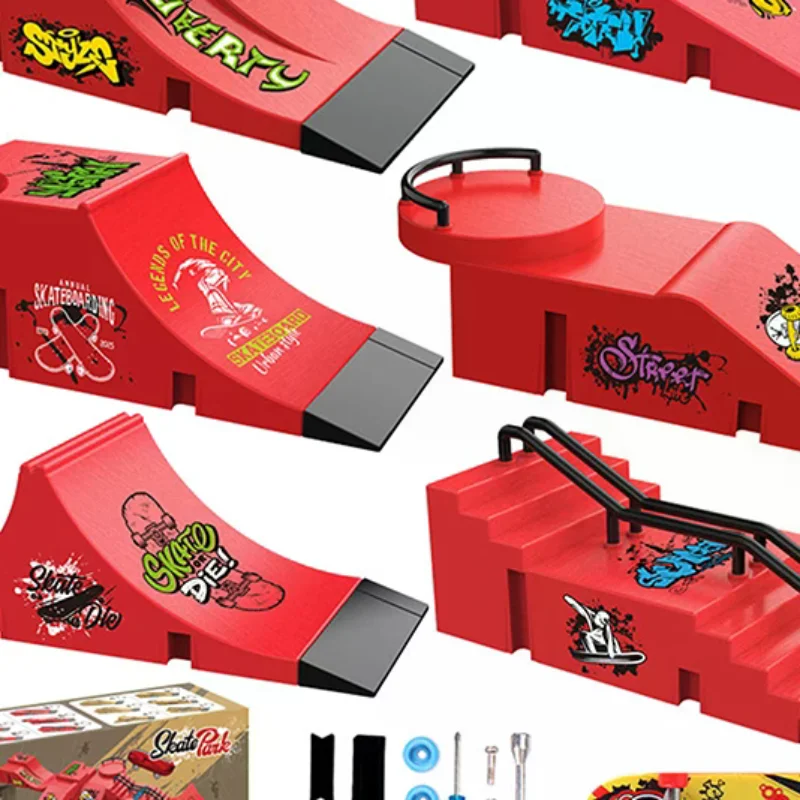 Conjunto de mini jogo de skate infantil Finger Sport com adereços de skate Park, presente ideal