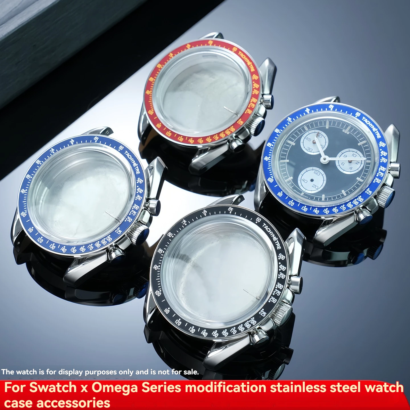 For Swatch & Omega Moonswatch Mission Series, Upgraded Stainless Steel Case Kit, Metal Case Shell Replacement for MoonSwatch