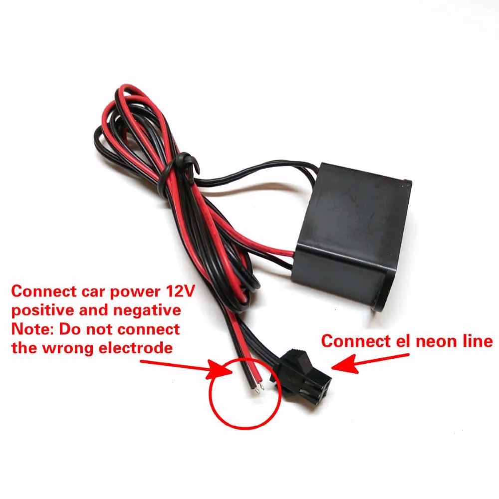 DC 12V EL Line USB Cigarette Lighter Drive Controller For 1-5M Neon Light LED Strip Light EL Wire Glow Flexible Neon Decor