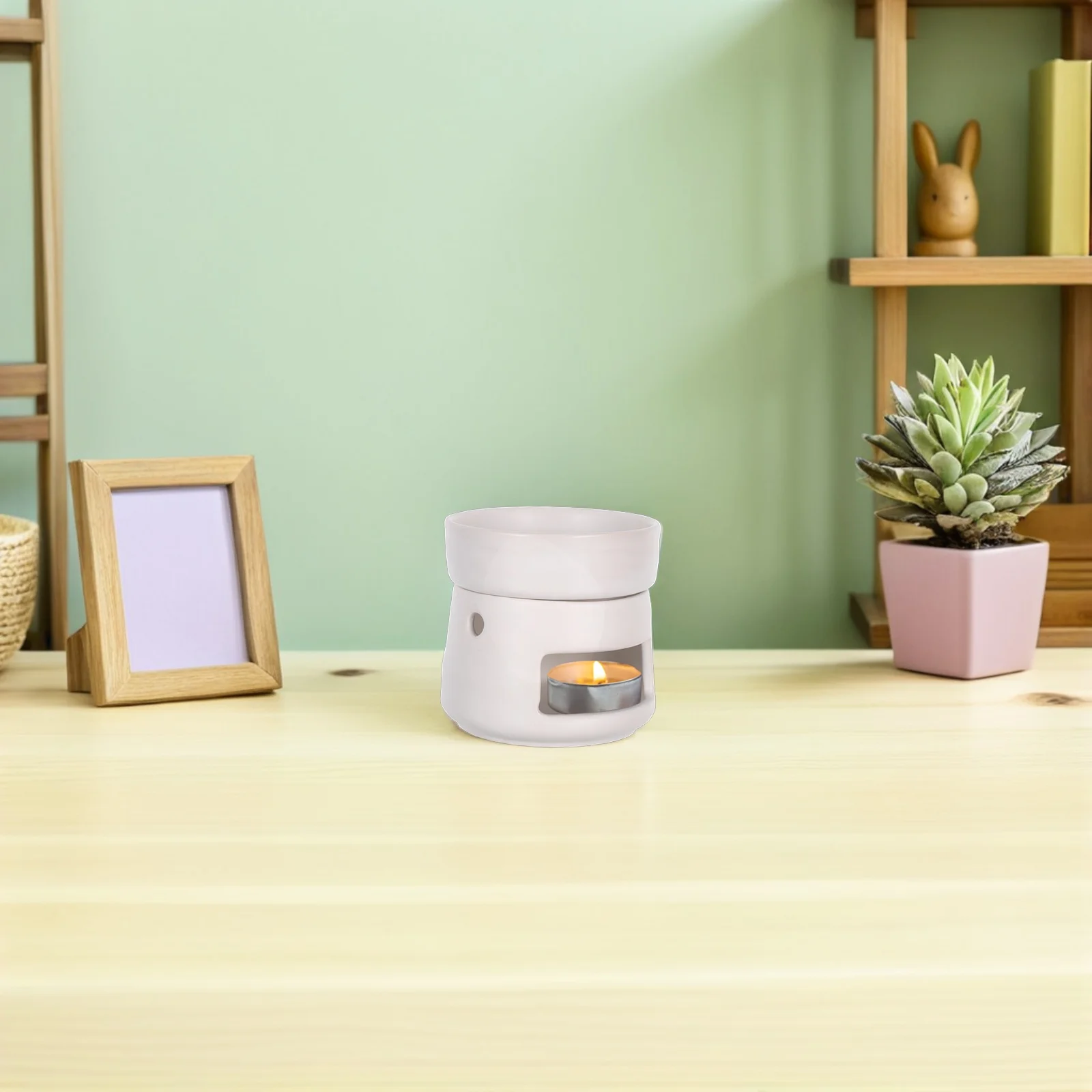 

Ceramic Aromatherapy Burner Essential Oil Diffuser Tealight Holder Wax Melt Burners Home Decor Christmas White Removable