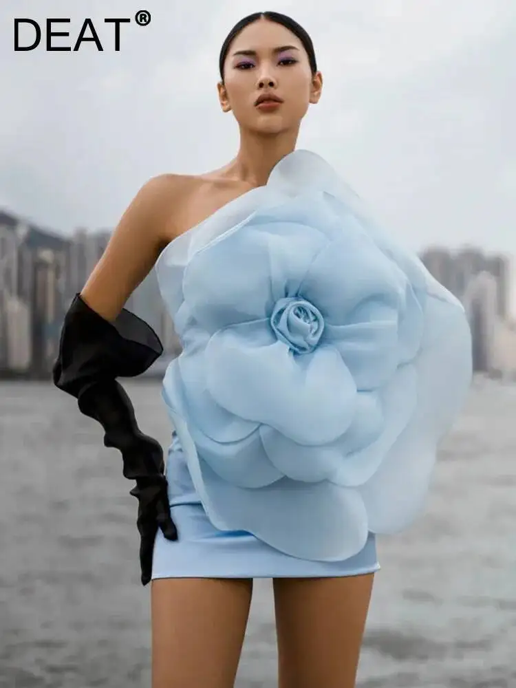 DEAT-Robe blanche élégante pour femme, haut de gamme, décoration initiée alertes onale, fleur, robe de soirée de mariage, une étape, automne, nouveau, 2023, 15G7ino 4
