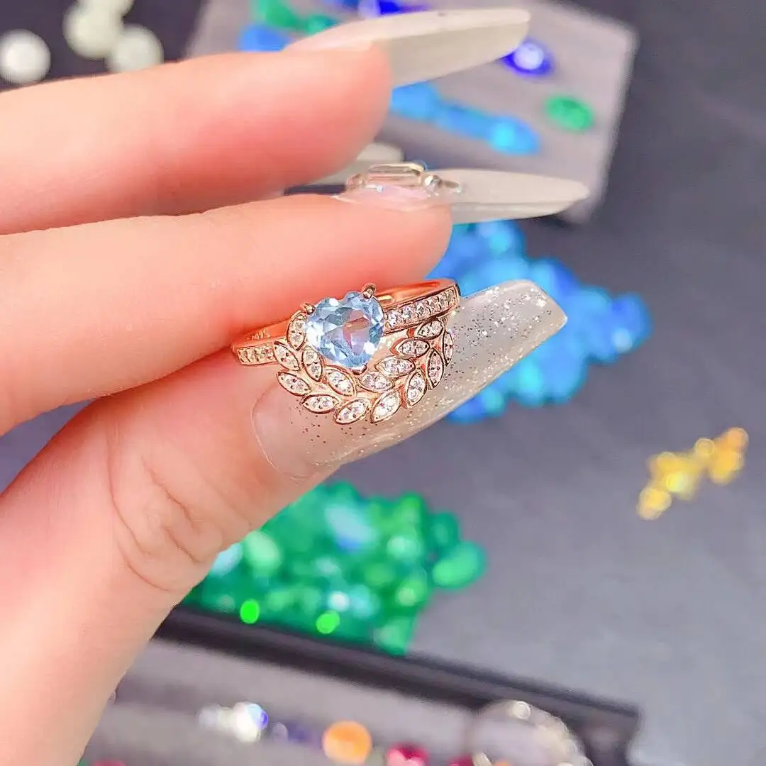 

KJJEAXCMY New style Jewelry Natural Women's Topaz ring 925 silver inlay Colorful and splendid Crystal pure fire flash explosion