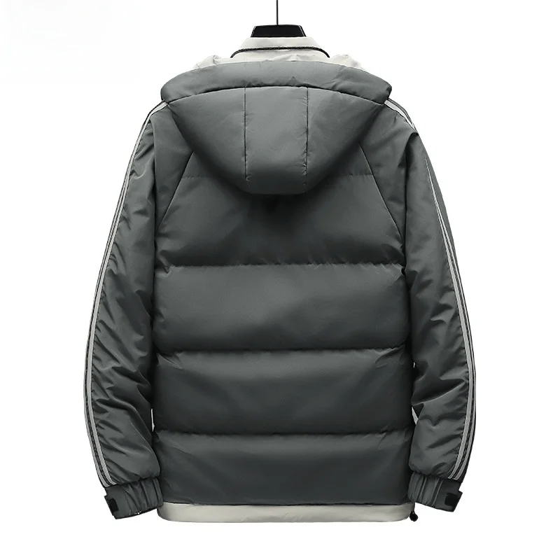 Yuzhao Lin الرجال Thiened أسفل القطن Jaet مقنعين ملابس الشتاء الدافئة حجم كبير معطف القطن ألياف البوليستر طويلة Sve #3