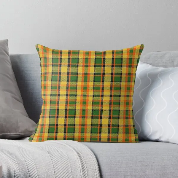 

Westy Tartan Yellow Plaid For Bulli Bus Printing Throw Pillow Cover Throw Case Anime Comfort Bed Pillows not include One Side