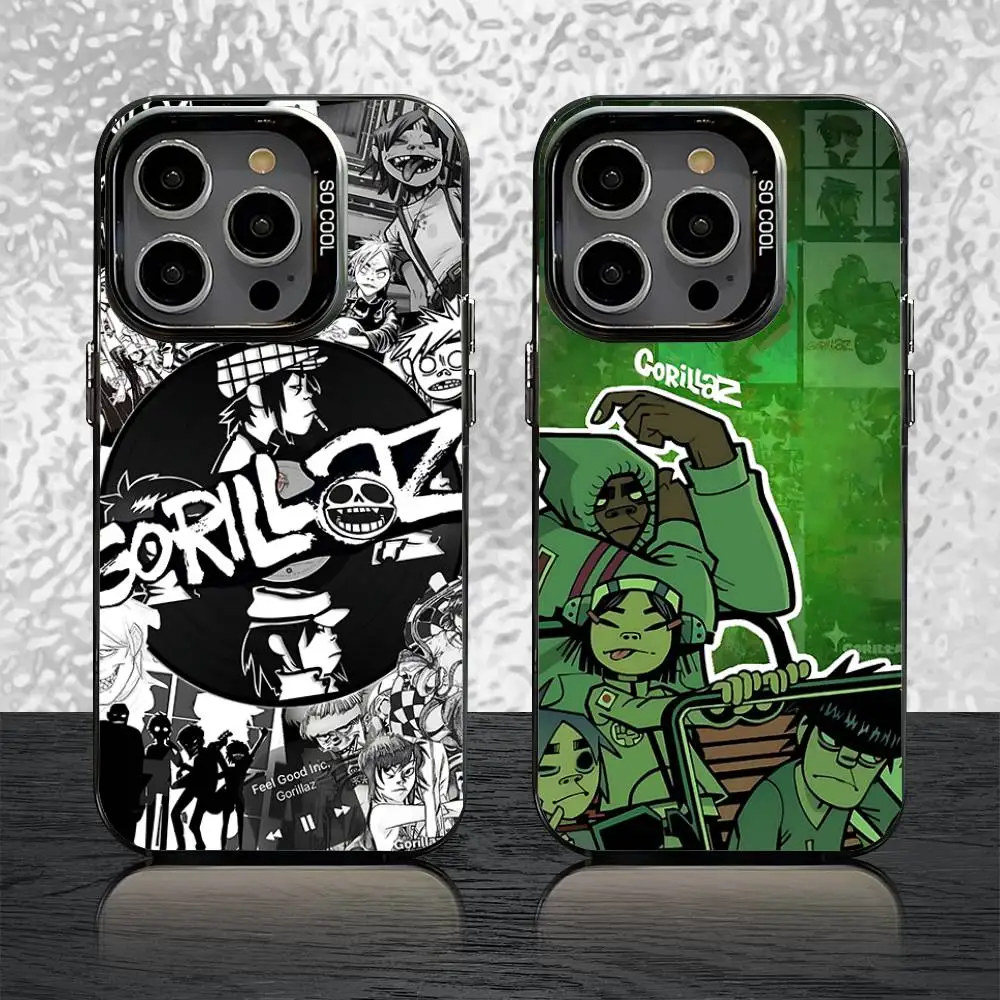

Rock Band G-Gorillaz Phone Case For iPhone 16,15,14,13,12,11,Pro,Max,Plus,Mini,SE Black Candy Matte Shockproof Cover