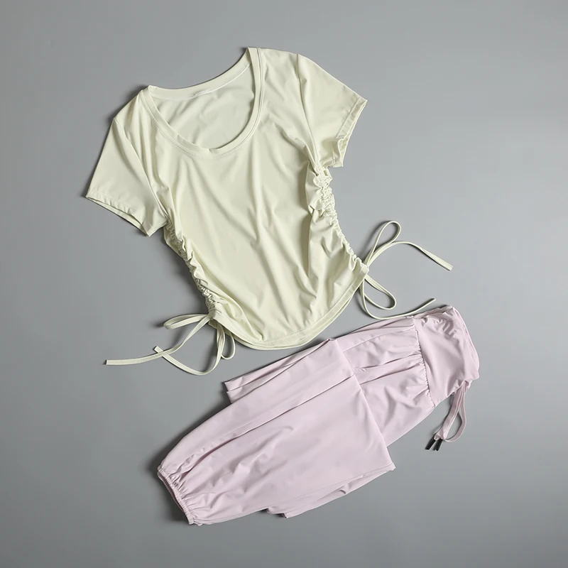 Sports suits for women in summer outdoor professional morning jogging exercise clothes fashionable running speed dry loose yoga