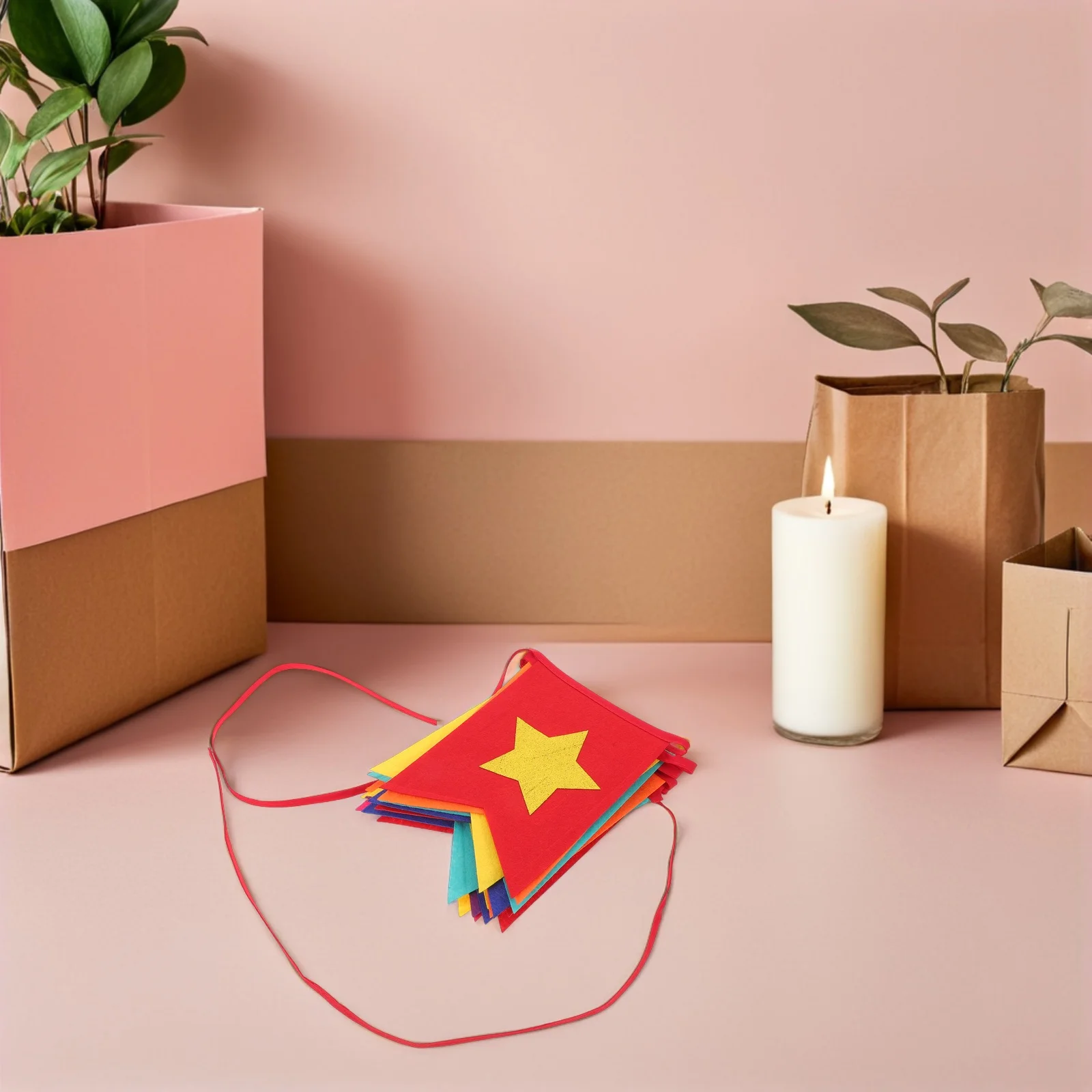 

Christmas Banner Indoor Nonwoven Pennant Flags Swallowtail Design Hanging Banner For Winter Holiday Decorations - Merry