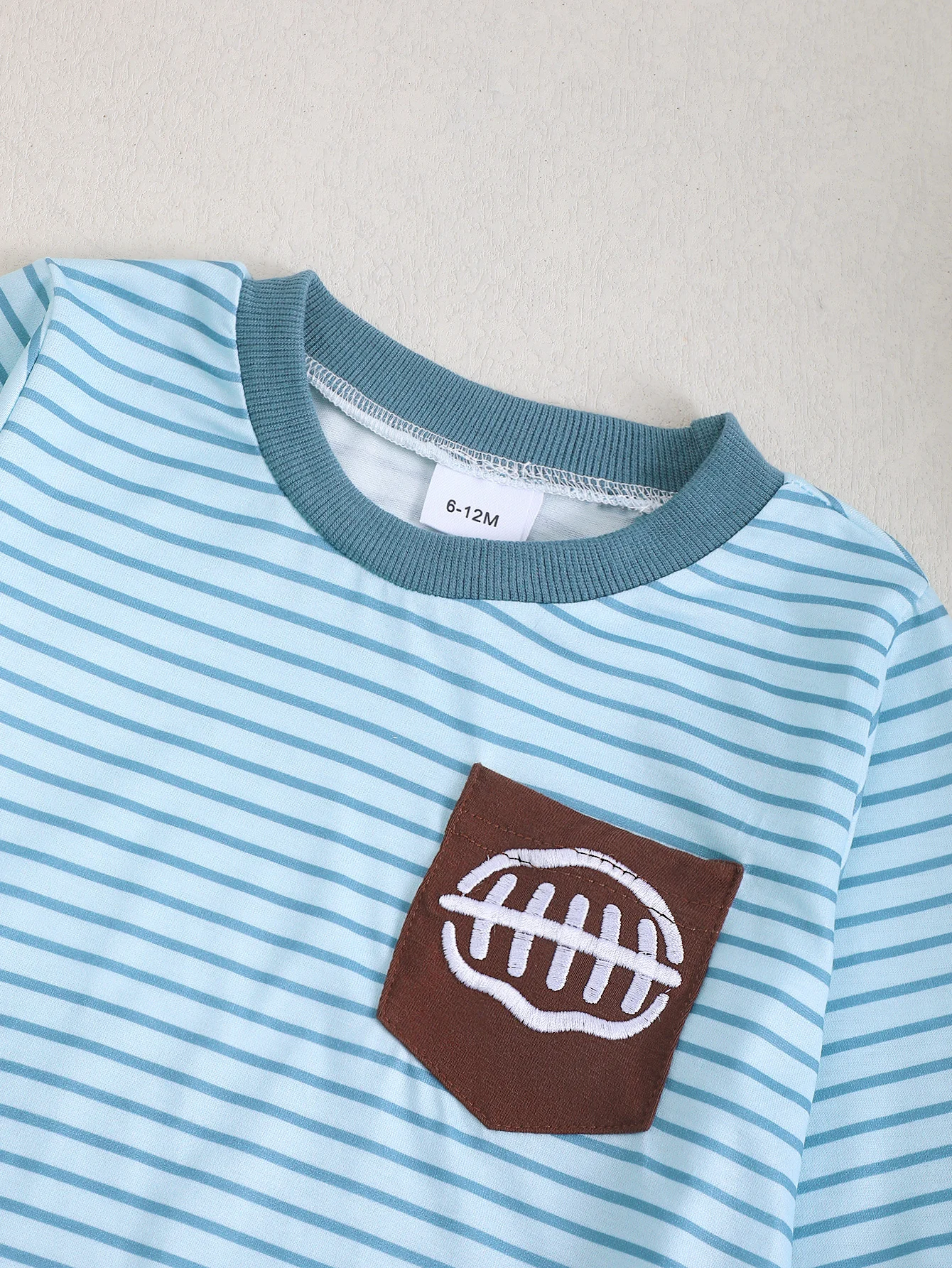 Baby Boy Striped Long Sleeve round Neck Romper Triangle Design Infant Clothing Easy-On Onesie for Newborns - view 3