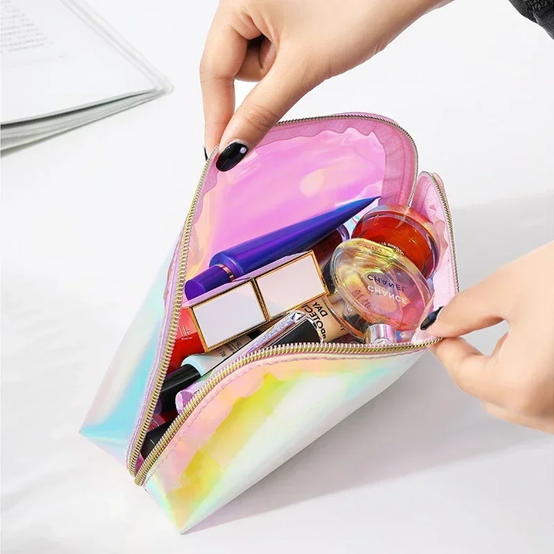 Bling Bling Holographic Beauty Makeup Bag Organizer Pouch Iridescent Clutch Cosmetic Bag Waterproof Dream Colorful Neceser Mujer