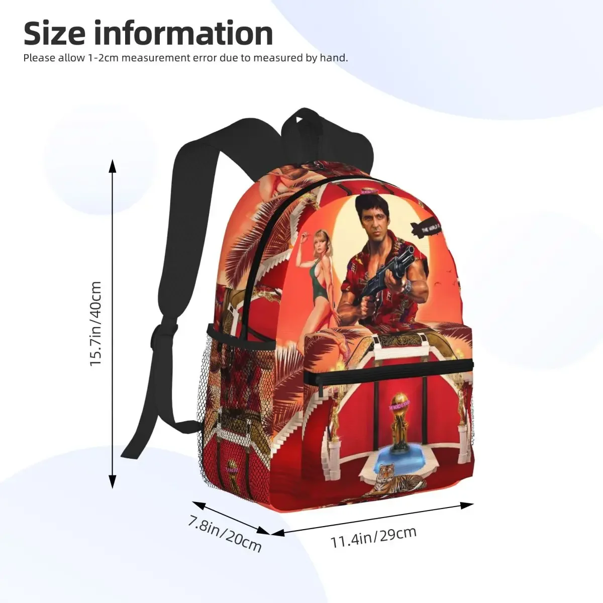 Scarface Student Backpack School Bag Hiking Travel Daypack for Men Women Fashion Bookbag Shoulder Bags