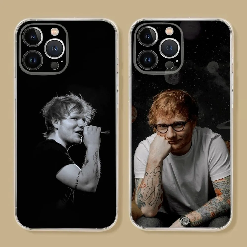 E-Ed Sheeran U-K Singer Phone Case For iPhone 15 14 13 12 11 Pro Xs Max Mini XR X 7 8 Plus Shockproof Transparency Funda