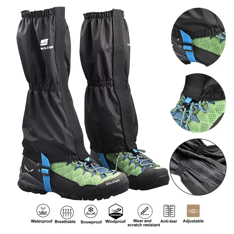 Outdoor Leg Gaiters Hiking Waterproof Breathable Snow Skiing Covers  Adjustable Shoe Boots Jungle Hiking Camp Scratch Resistant