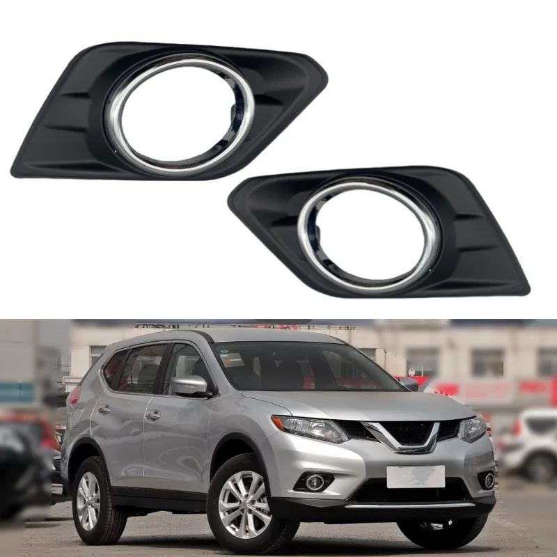 Car Front Fog Light Bezel Cover Fog Lamp Covers Left Right Auto Replacement Part for Nissan Rogue X-Trail X Trail 2014 2015 2016