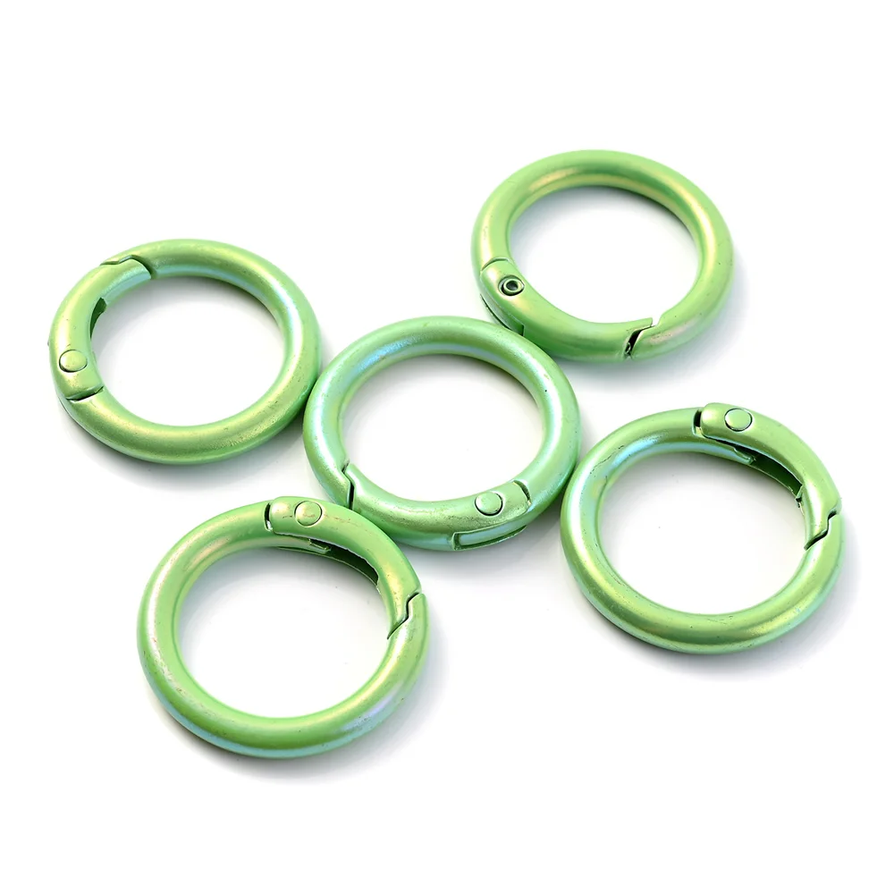 5pcs Colorful AB Round Spring Gate Ring Connectors