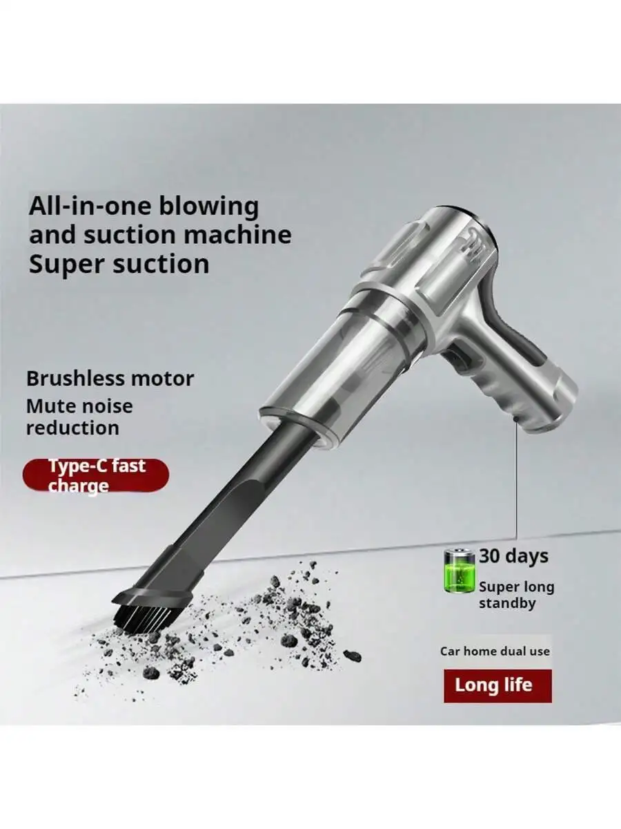 Car/ Dual-Use Vacuum Cleaner, High-Power With Suction, Blowing And Charging Functions