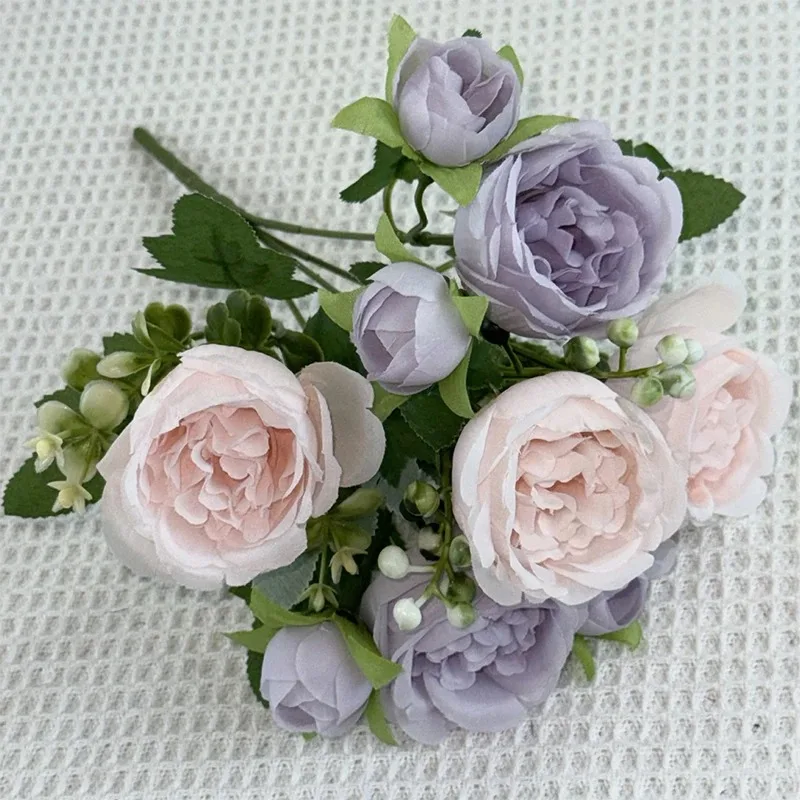 1/2 Stücke 30 cm Rose Weiß Seidenstrauß Pfingstrose Künstliche Blütenknospen Braut Hochzeit Dekor Dekoration Gefälschte Blume Valentinstag – Detail 8