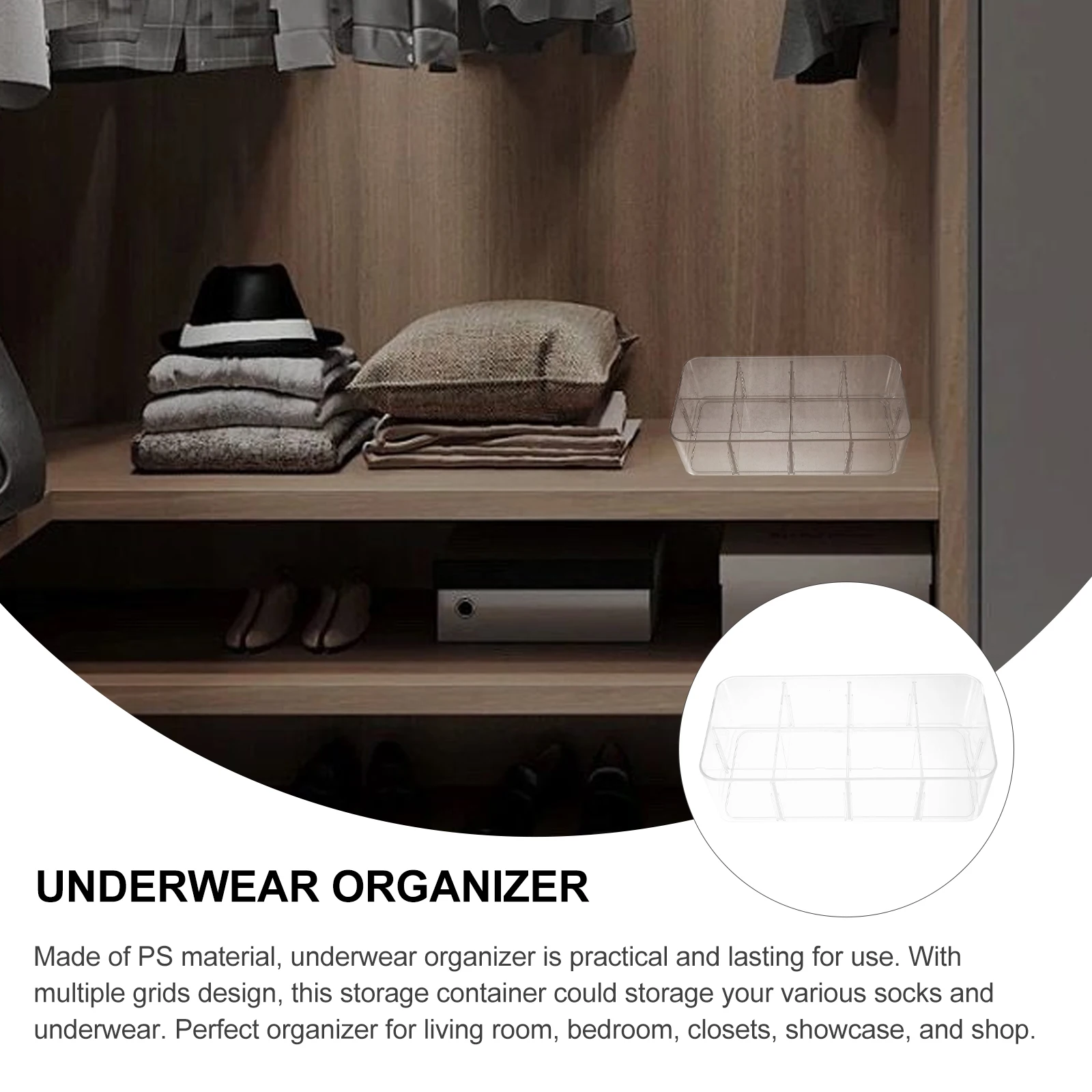 

Box Multiple Compartments Stackable Storage For Socks Bras Ties Belts Scarves Lingerie Closet Drawer Organization Sock Bra