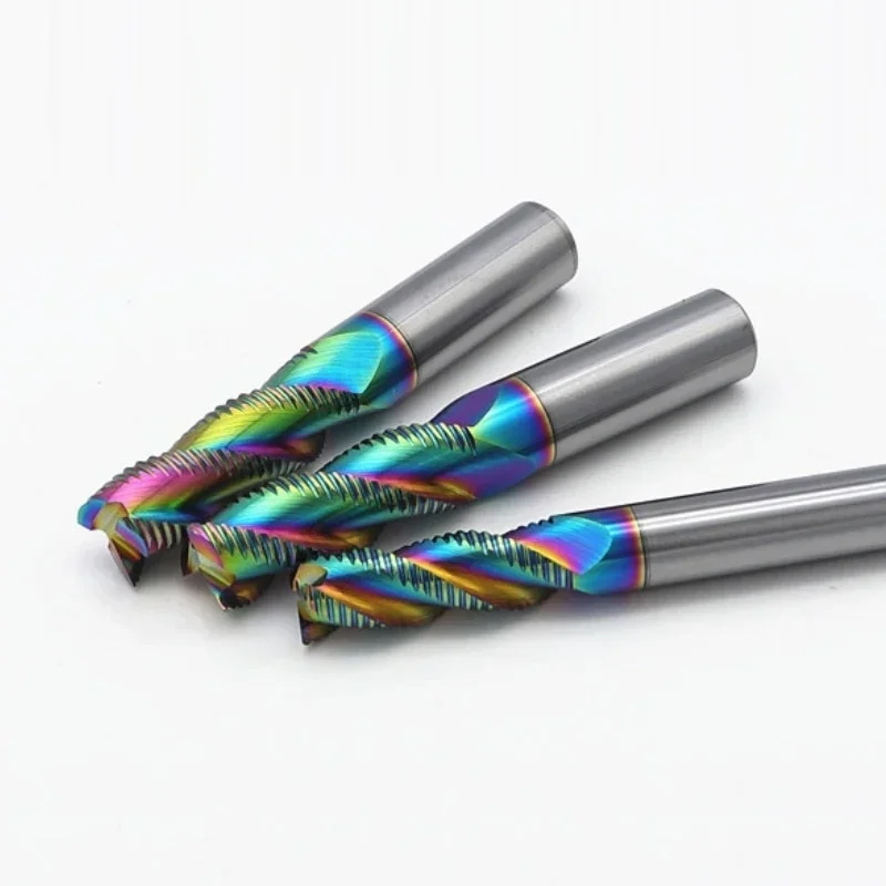 HRC60 Roughing End Mill Solid Carbide 3 Flutes For Metal Aluminum MDF Fiberglass Acrylic Wood Copper Plastic CNC Machine Tool