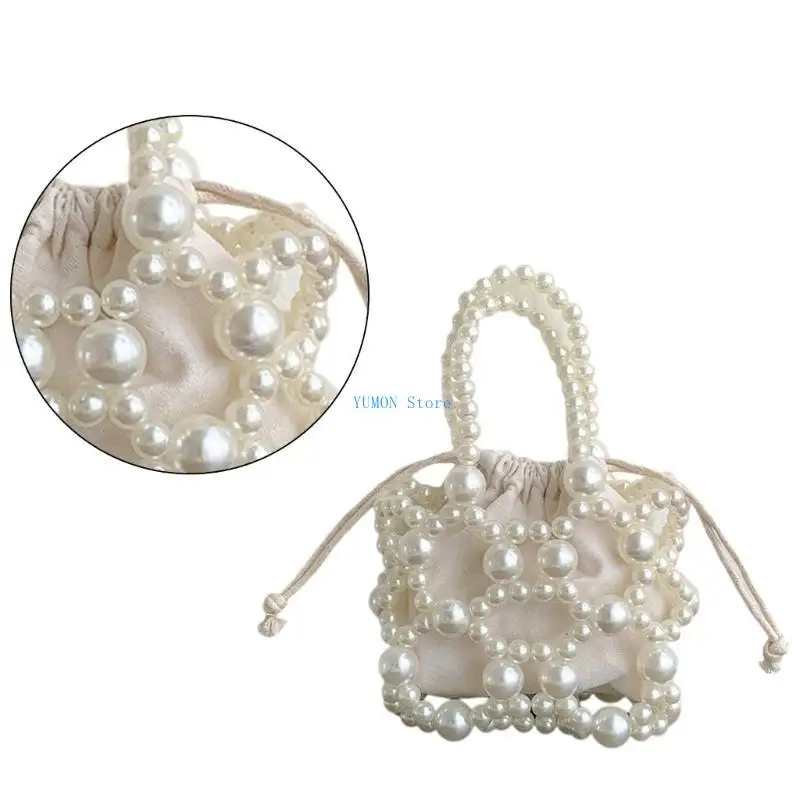 

D0UD Evening Handbag Purse with Chain Acrylic Beads Crossbody Bag for Wedding Party