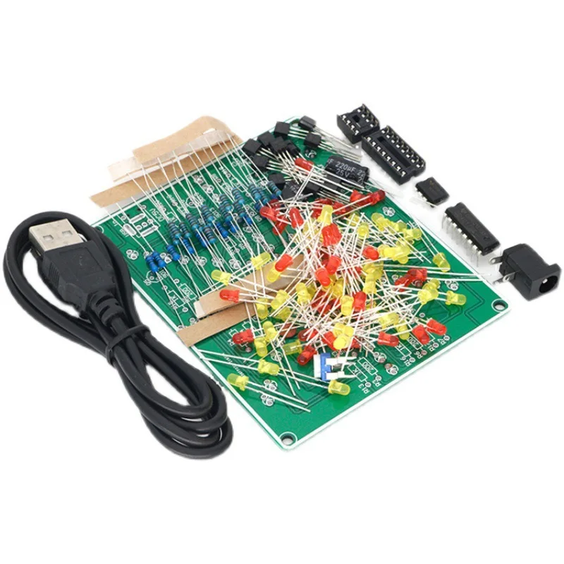 Fireworks red yellow Double Color Flashing Lights DIY Kit Strobe NE555 + CD4017 Electronic Practice Learning Kits Suite Parts
