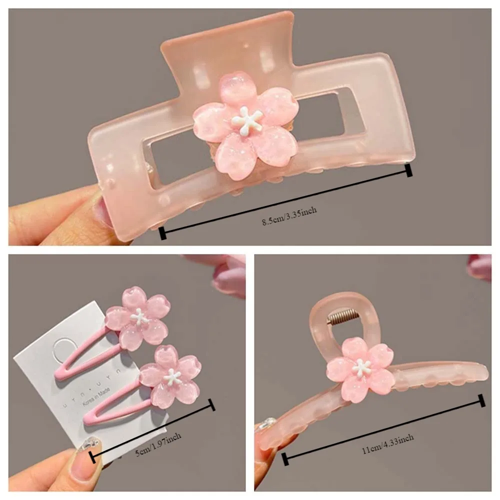 Sakura Sakura Hairpin Sweet Cherry Blossom Hair Accessories Flower Hair Claw Pink Hair Ornaments Sweet Barrettes Women