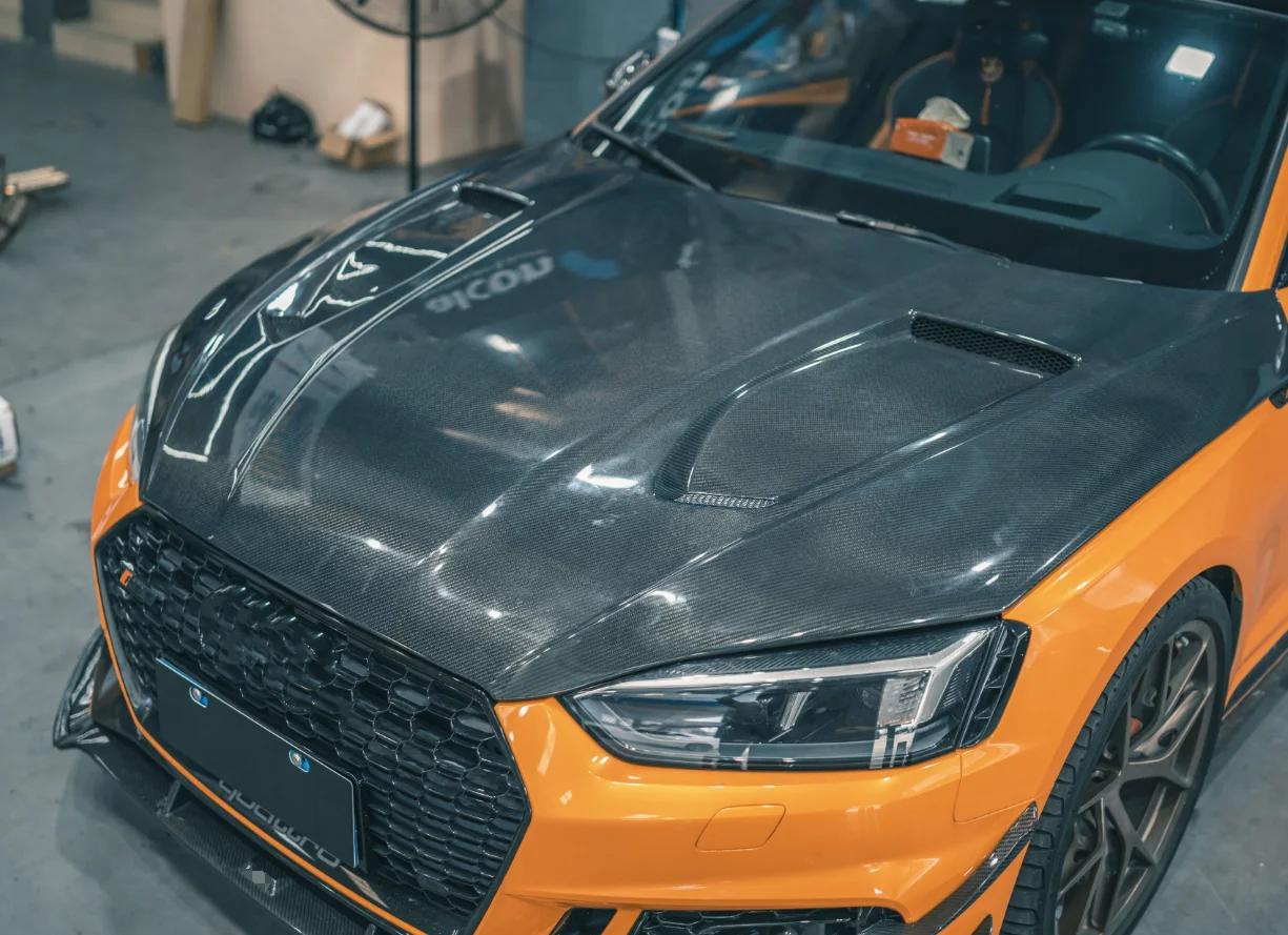 غطاء محرك أمامي جديد من ألياف الكربون لـ A5 S5 B9.5 Sportback 2021-2024 #2