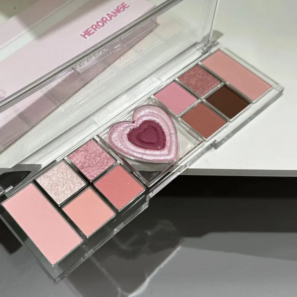 Love Heart 12 colori palette di ombretti glitter fard fard perlescente palette di evidenziazione bellezza tavolozza di cosmetici all-in-one