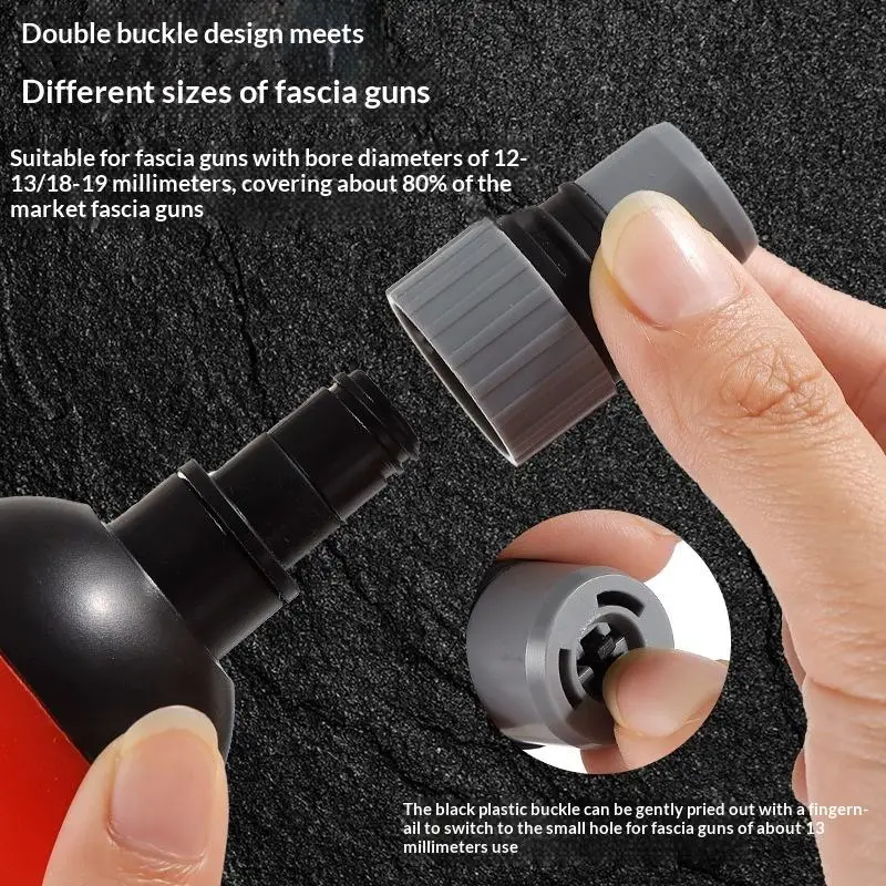 Fascial Tool Massage Head 12mm-13mm/18mm-19mm Caliber Massage Accessories Silicone Soft Head For Deep Tissue Muscle Relaxation