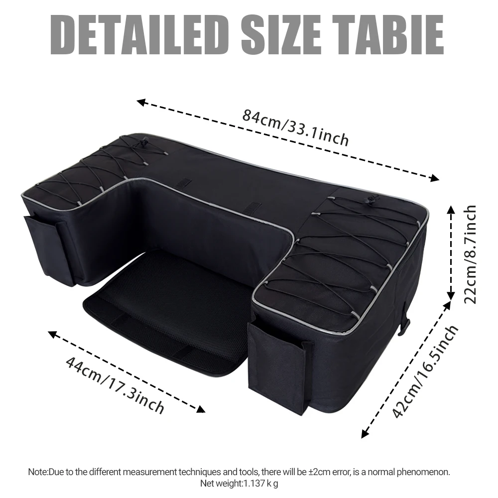Oxford Fabric ATV Cargo Storage Bag Heavy-Duty Waterproof Saddle Bag Zipper Buckle Closure Adjustable Strap