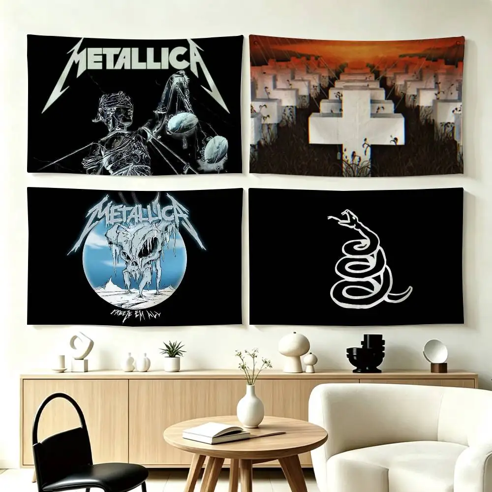M-Metallica Album Logo   Flag Suitable For Party Club Outdoor Interior Wall Decoration Banner Fans Gift