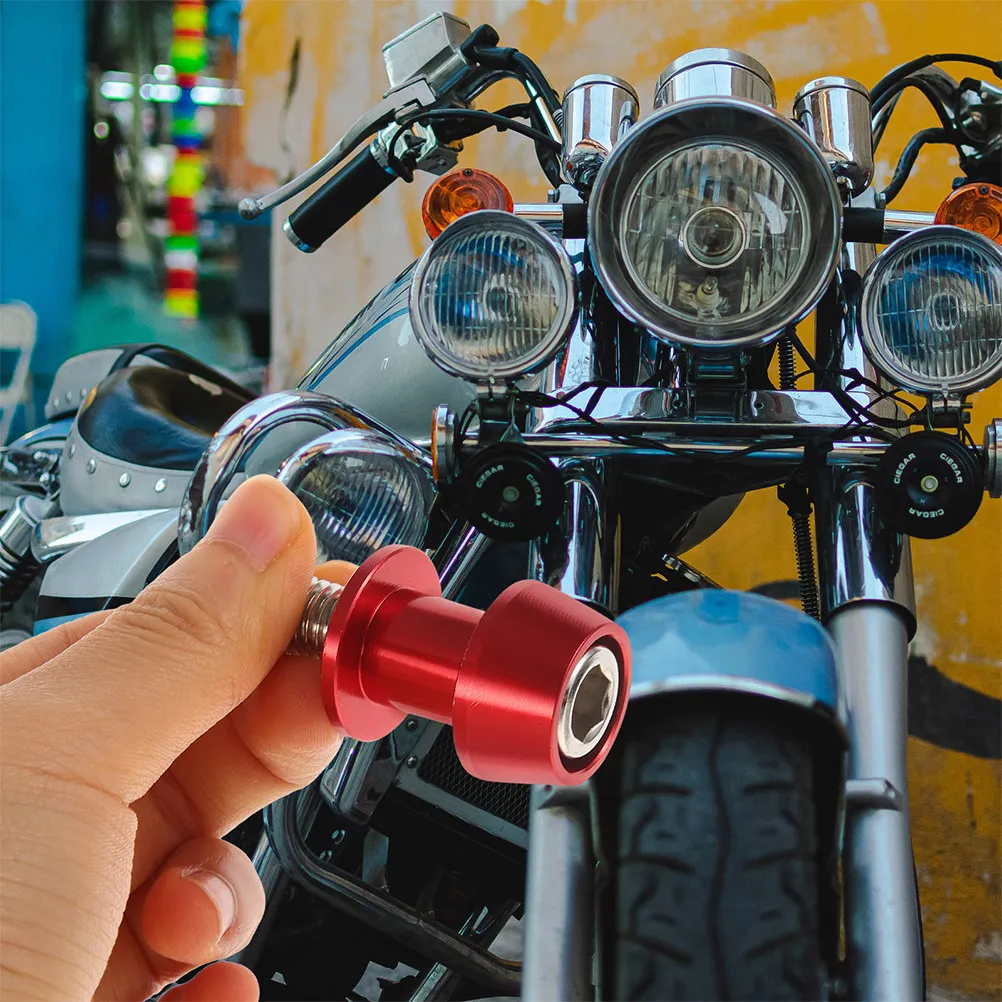 

2Pairs Motorcycle Swing Arm Spools Aluminum Alloy Universal Swingarm Screw Stand Paddock Sliders Replacement Motorbike Accessory