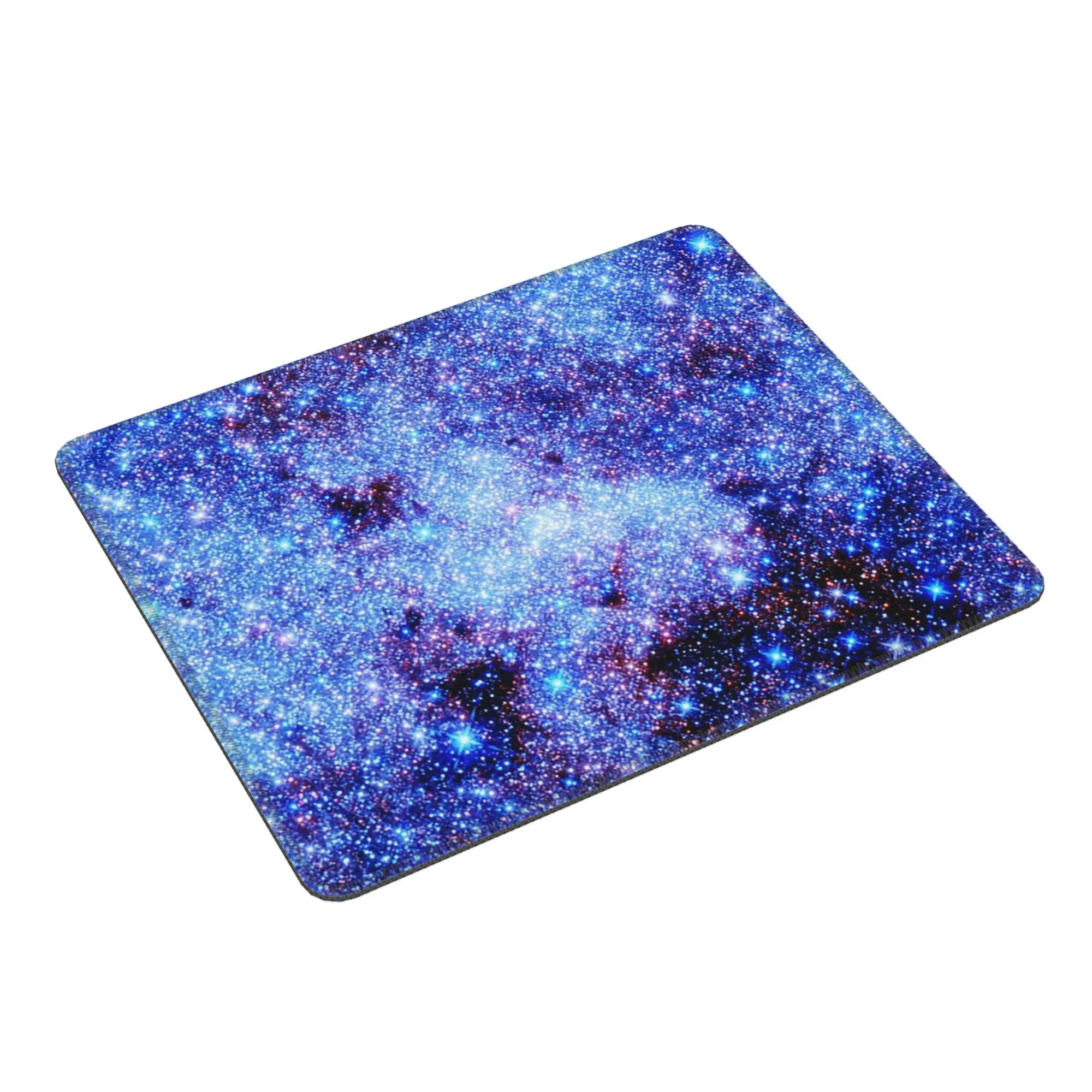Galaxy Sparkle Stars Periwinkle Blue Mouse Pad Computer Keyboard Mouse Mat Gaming Laptop Desk Mat Office Accessories Table Mats