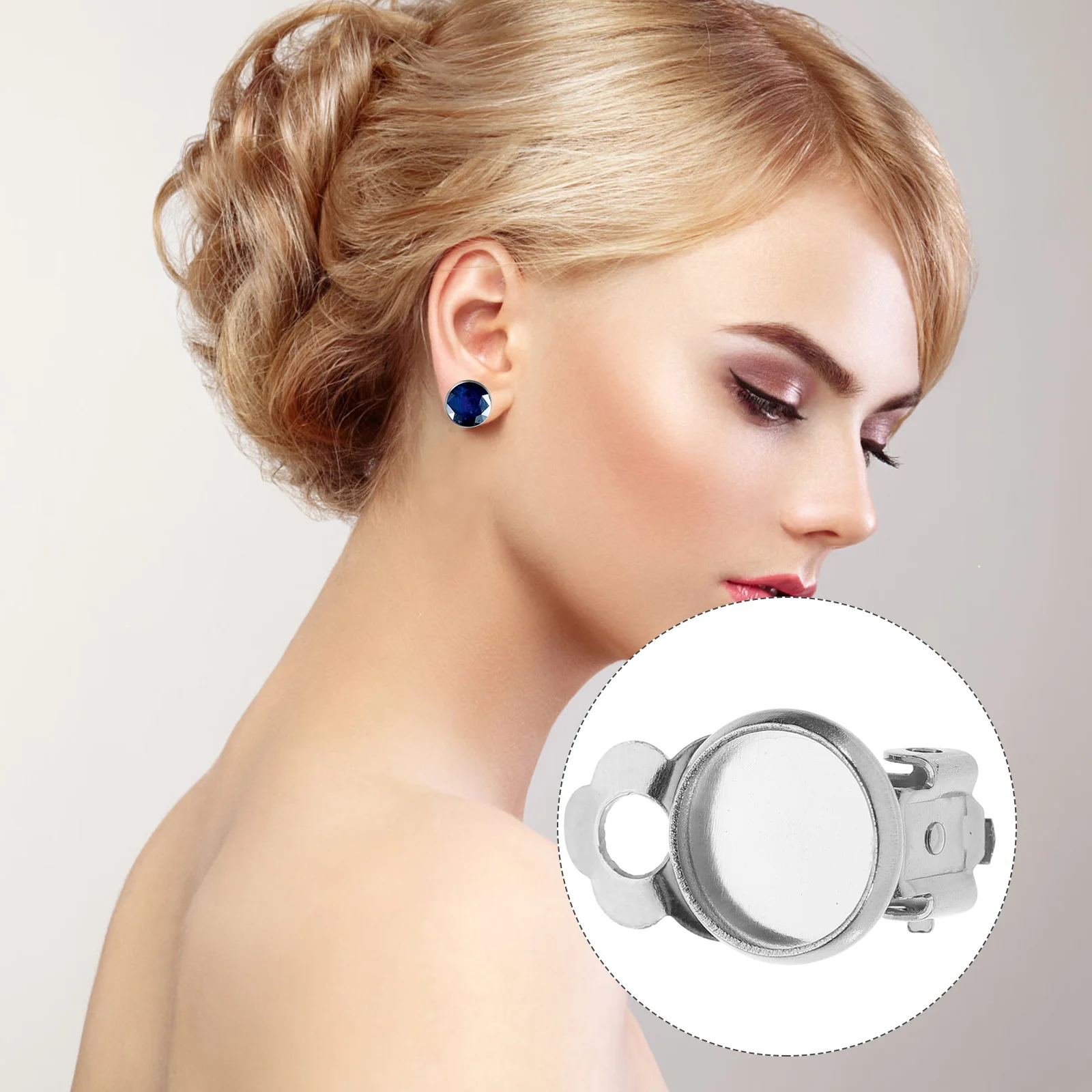 

50Pcs Ear Clip Accessories DIY Tray 8mm Stainless Steel Ear Clips Materials Delicate Earrings Accessories for Graduation