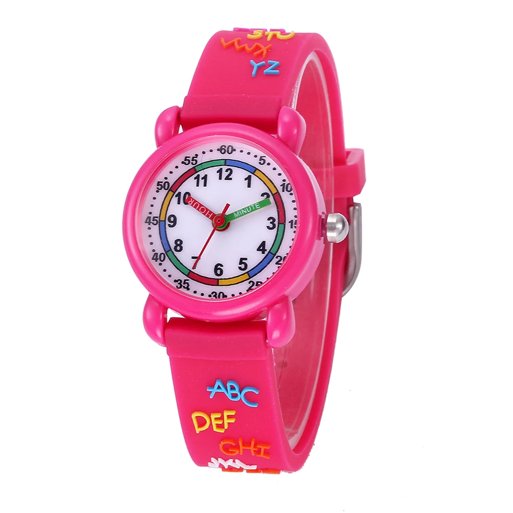

1pc Cartoon Watch Waterproof s Quartz Wristwatch 3D Lovely Gift Durable Safe Wristband Matching Any Clothes Rosy