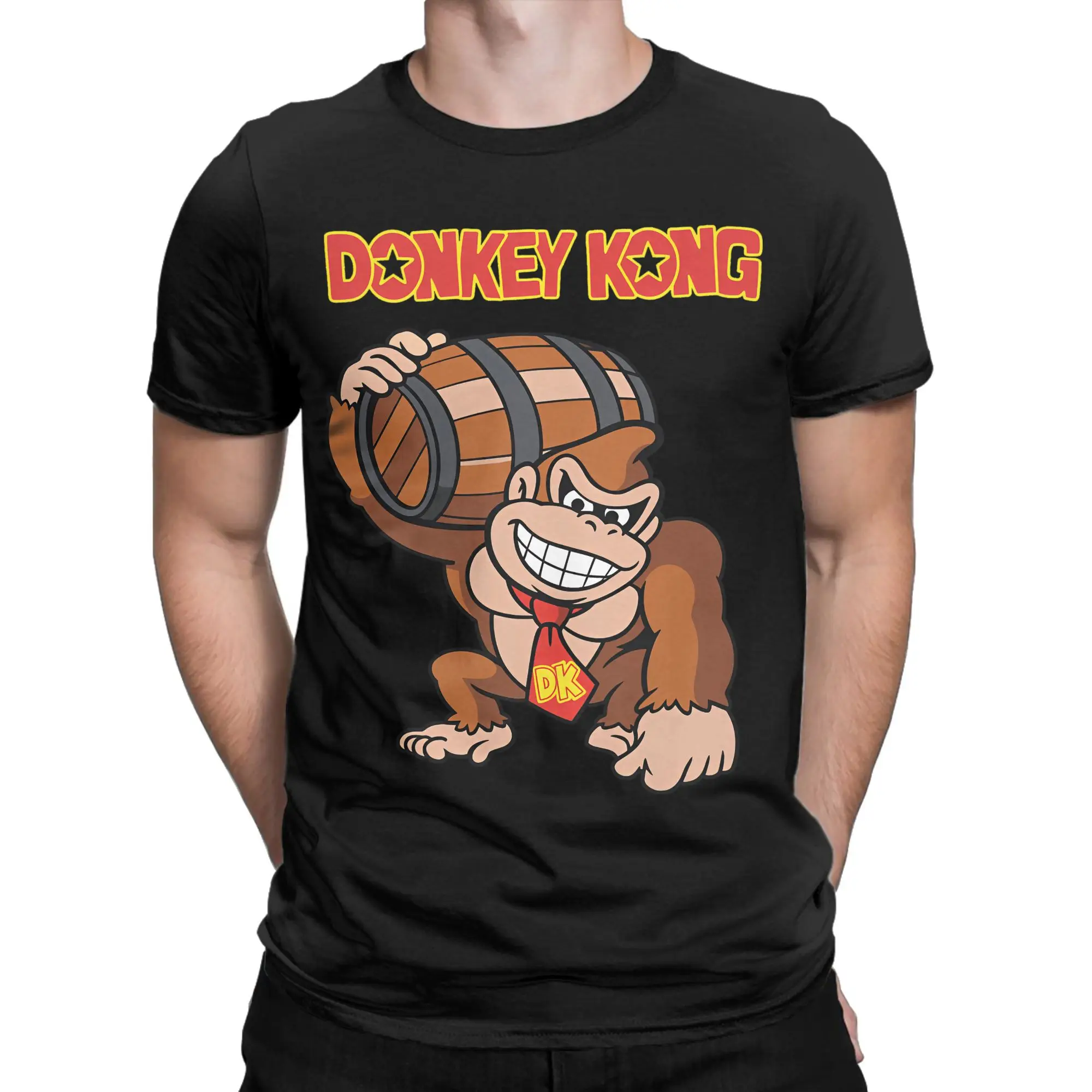 دونكي كونغ ممر لعبة تي شيرت موضة تي شيرت قصير الأكمام الجمالية التي شيرت الصيف 100% القطن طاقم الرقبة المعتاد تي شيرت