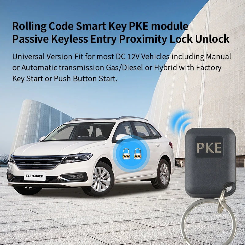 EASYGUARD Rolling Code Smart Key PKE Module Passive Keyless Entry Proximity Lock Unlock Fit For DC12V Vehicle