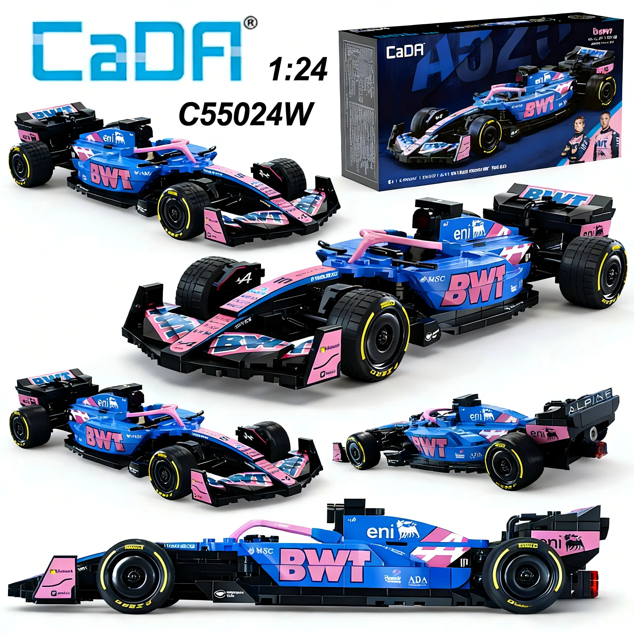 

Cada NEW Famous Supercar Alpine F1 A525 F1 Racing Car Number 43 Sports Car Building Blocks City Car Bricks Toys Holiday Gifts