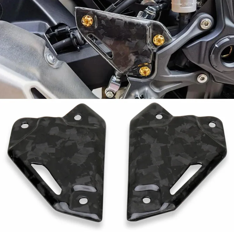 

Motorcycle Carbon Fiber Footpeg Footrest Rear Set Heel Plates Guard Protector For KAWASAKI Z900 Z 900 2017-2023 Z900SE