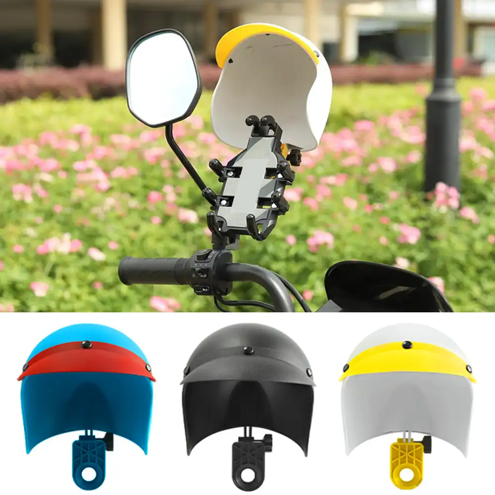 Motorcycle Mobile Phone Holder Navigation Phone Sunshade Holder Bicycle Waterproof Retro Small Helmet Rider Phone Holder