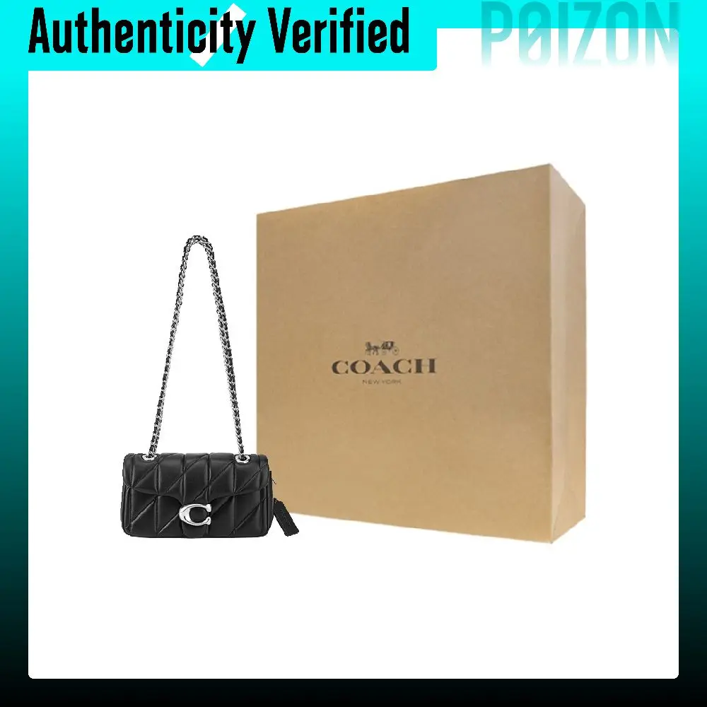 COACH Tabby Nappa Leather Shoulder Bag, Crossbody Bag Small Women's Black CP149-LHBLK