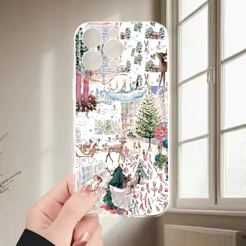 Caja vendedora caliente del teléfono del modelo creativo de la Navidad para el iPhone 17 al 11 más/Pro/Max - Diseño creativo de la moda