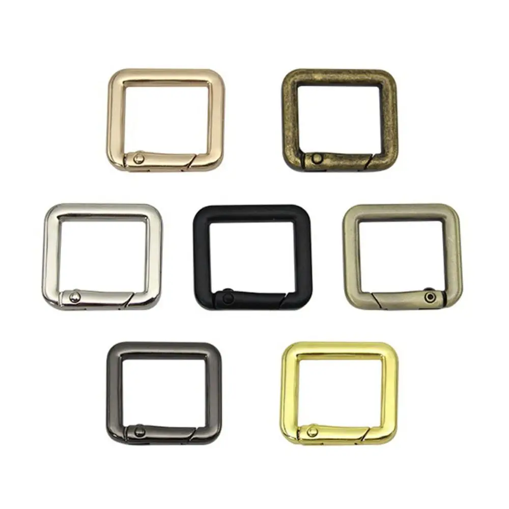 5pcs High quality 7 Colors Spring Ring Buckles Square Shape 27*24mm Bag Belt Buckle Carabiner Purses Handbags Buckles