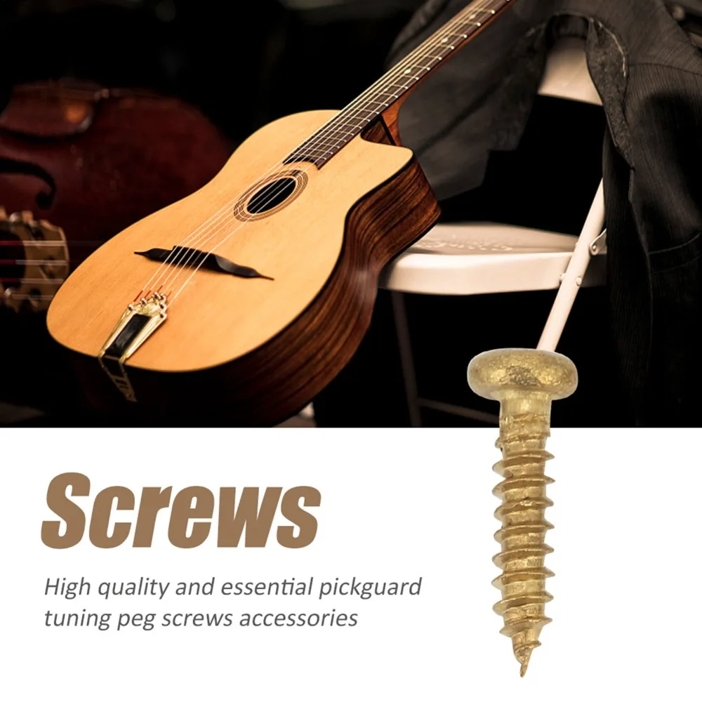 100PCS Professional Golden Color Mounting Screws Metal Machine Head Screws Tuner Mounting Screws For Electric Guitar
