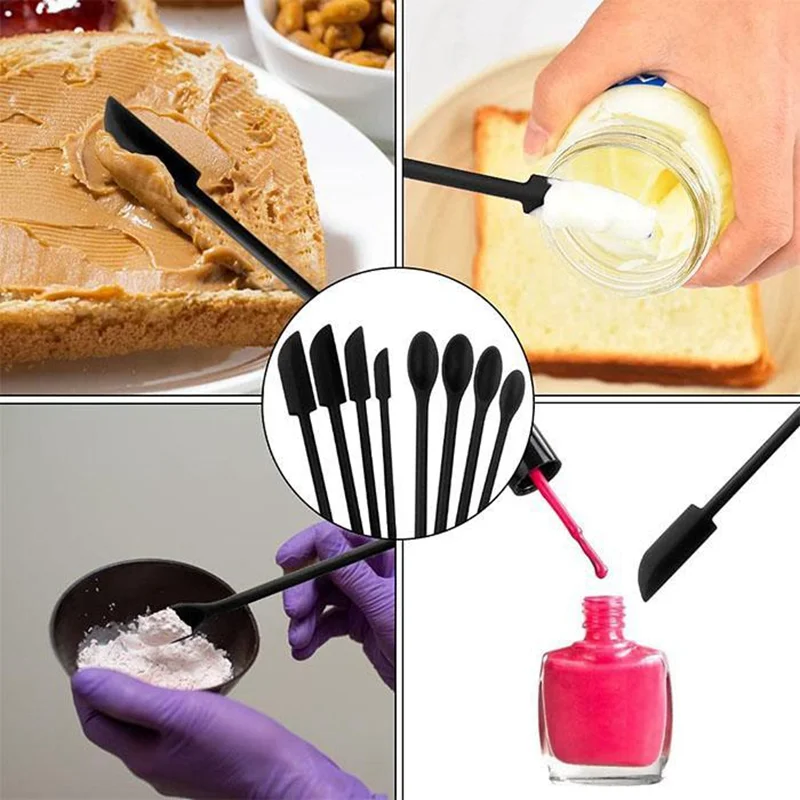 1PCS Last Drop Mini Spatula Silicone Scraper Jam Cooking Cosmetic Makeup Spatula Flexible Last Drop Spatula