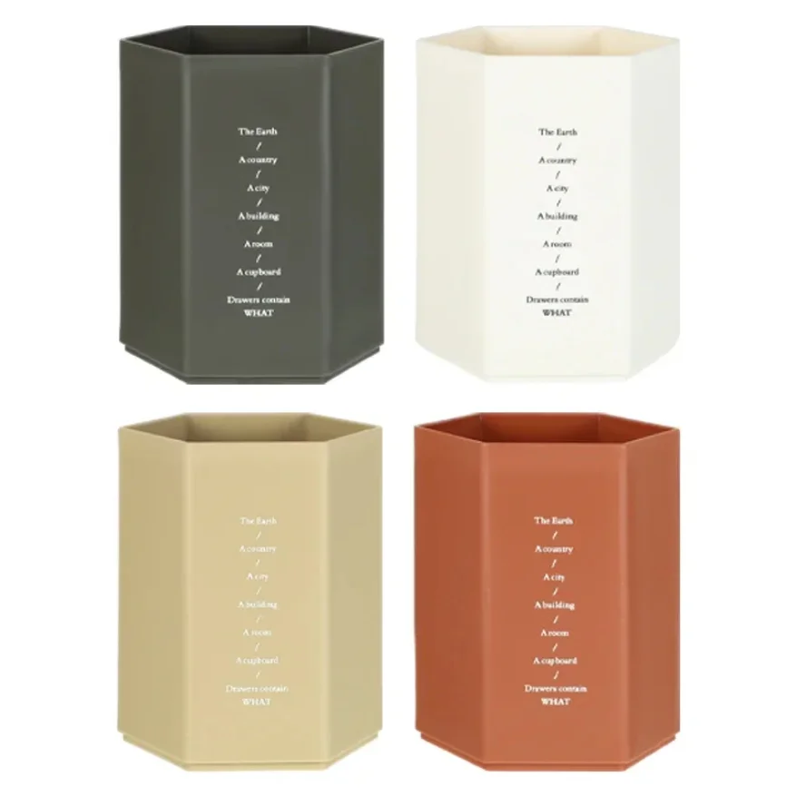 

Simple Solid Hexagon Shaped Pen Holder Desktop Organizer School Office Pencil Holder Stationery Storage Box Container Gift